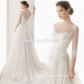 Alibaba Suzhou Fabrik elegante Perlen Brautkleider Braut Open zurück lange Ärmel Brautkleid